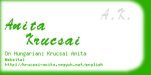 anita krucsai business card